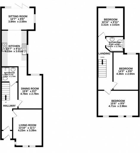 Floorplan for Ty'r Winch Road, Old St. Mellons, Cardiff